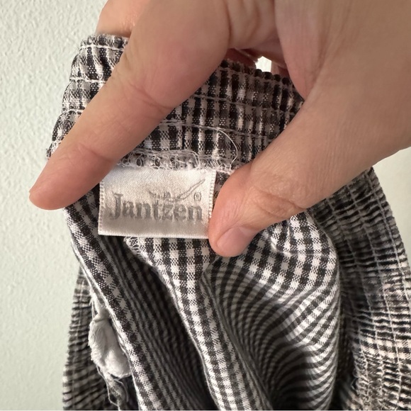 Gingham Pull On Shorts M/L High Waisted Stretch Coastal Grandma Jantzen Vintage - Picture 4 of 12